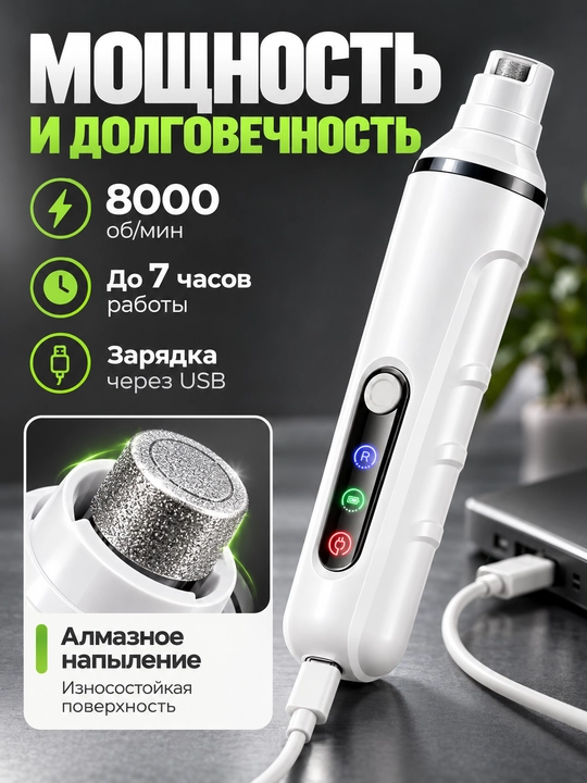 Mushuk va itlar uchun elektr tirnoq grinderi, LED yoritgichli silliqlagich