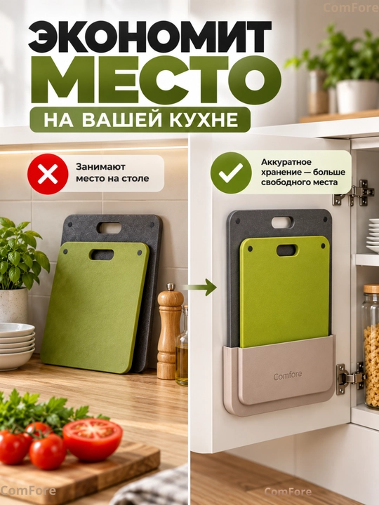 Доска разделочная 2 шт для кухни с держателем, набор разделочных досок, товары для дома