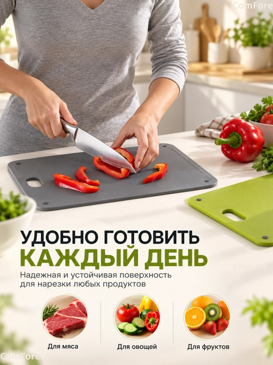 Доска разделочная 2 шт для кухни с держателем, набор разделочных досок, товары для дома