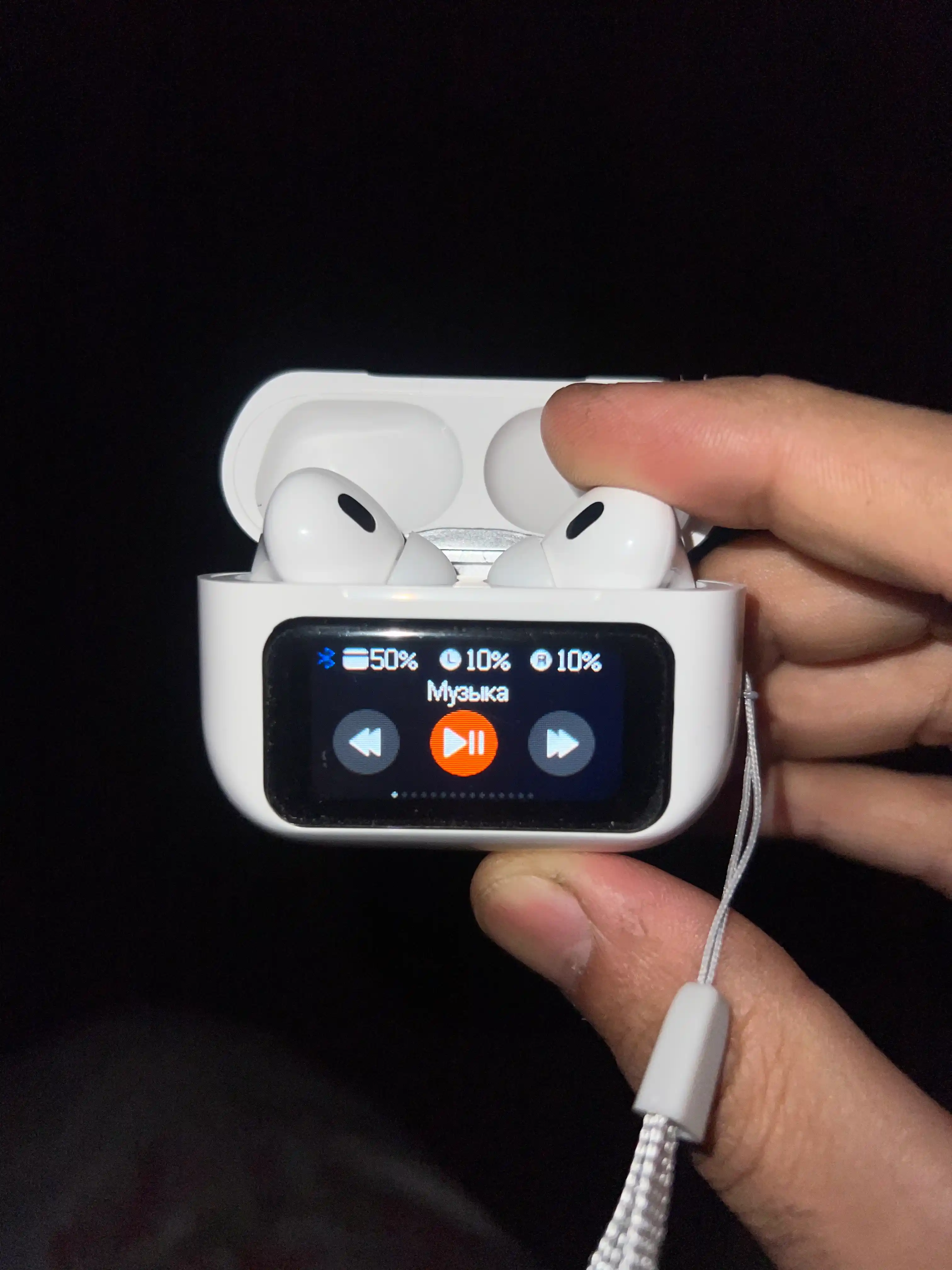 Simsiz Bluetooth naushnik A9 Pro, smart ekranli, ANC, USB-C, mikrofon, kuchli bass