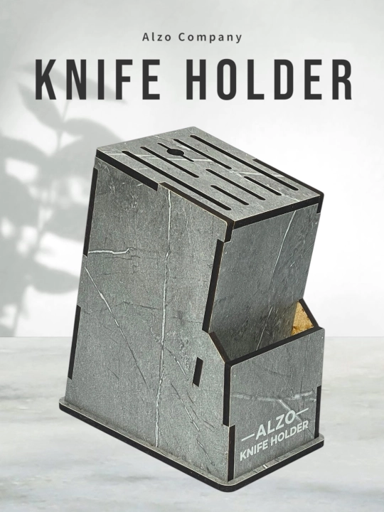 Pichoqlar uchun podstavka — Alzo Knife Holder, oshxona taxta pichoqlari organizatori - 