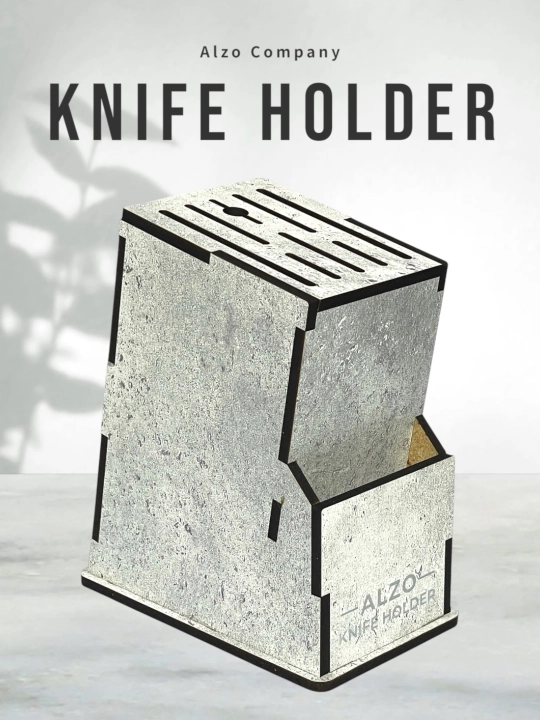 Pichoqlar uchun podstavka — Alzo Knife Holder, oshxona taxta pichoqlari organizatori - 