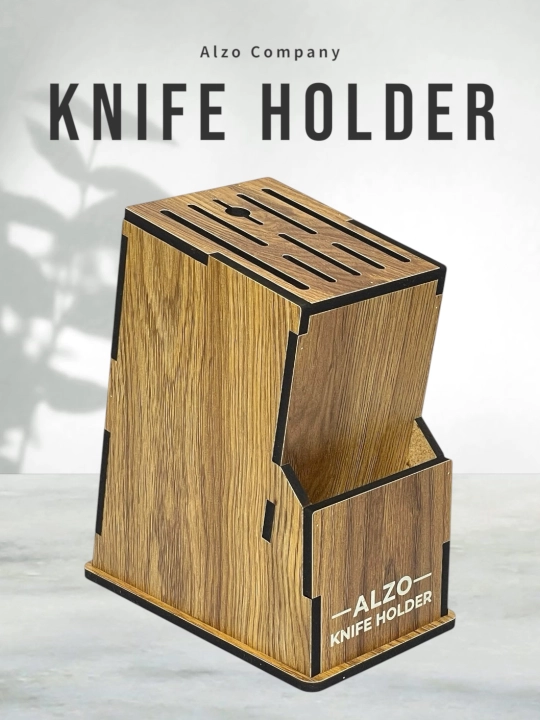 Pichoqlar uchun podstavka — Alzo Knife Holder, oshxona taxta pichoqlari organizatori - 