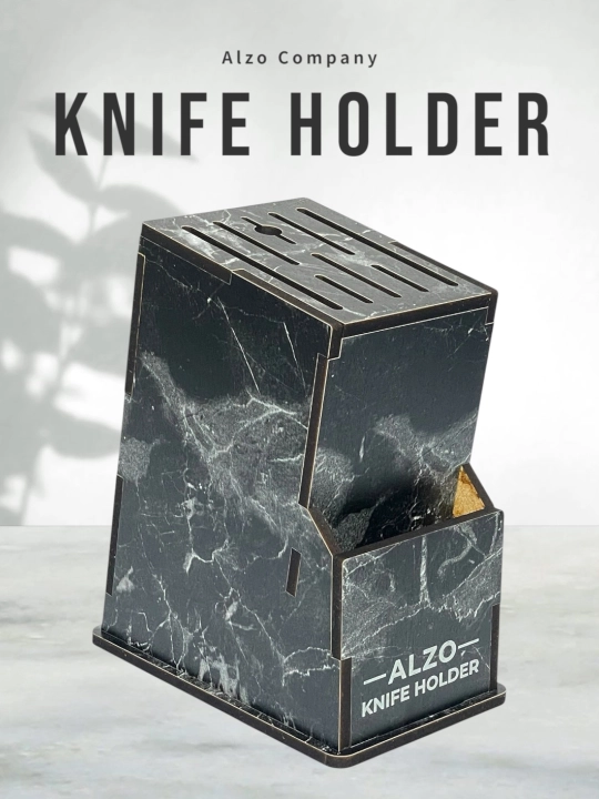 Pichoqlar uchun podstavka — Alzo Knife Holder, oshxona taxta pichoqlari organizatori - 