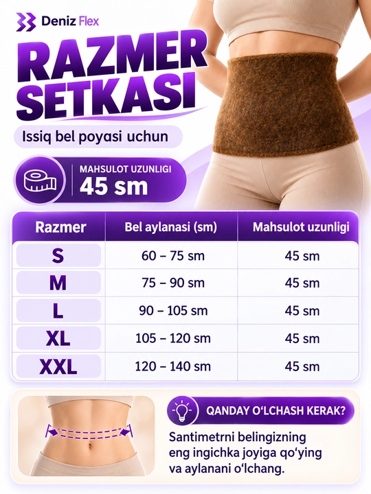 Bel uchun isituvchi belbog‘, yumshoq elastik bandaj, erkaklar va ayollar uchun, S–2XL