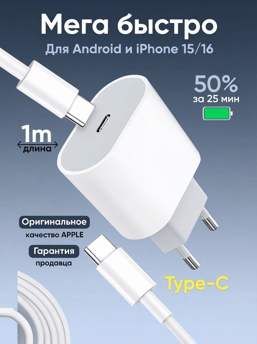 Сетевое зарядное устройство USB-C 20W (только адаптер)