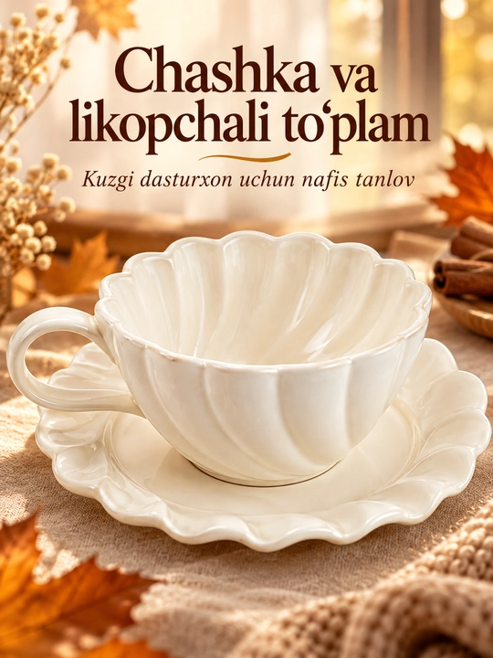 Кружка с блюдцем, керамическая чашка для кофе и чая, рельефный цветочный дизайн - 