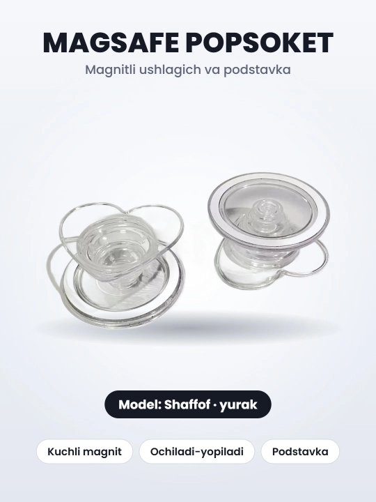 MagSafe popsoket, magnitli telefon ushlagichi va podstavka, yechiladigan, 7 xil model
