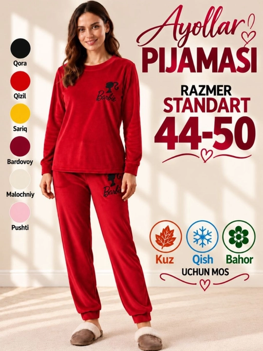 Pijama ayollar uchun, uy uchun kiyim, ikki qismli pijama, standart - 
