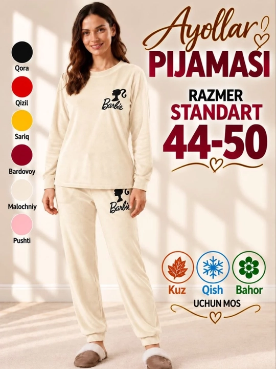 Pijama ayollar uchun, uy uchun kiyim, ikki qismli pijama, standart - 