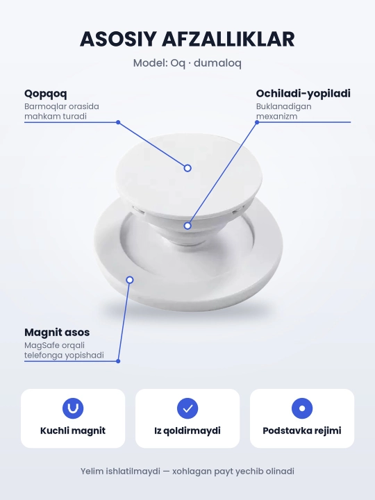 MagSafe popsoket, magnitli telefon ushlagichi va podstavka, yechiladigan, 7 xil model