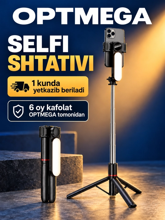 Shtativ telefon uchun, selfi tayoqchasi 4-in-1, teleskopik, Bluetooth pult