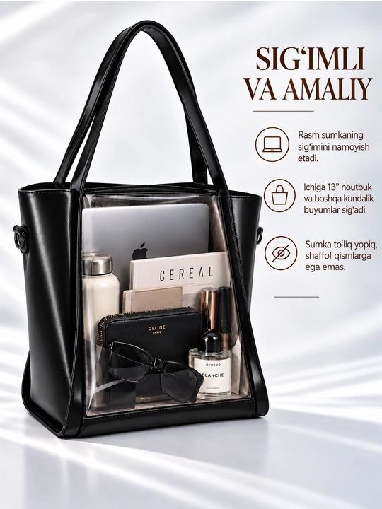 Ayollar sumkasi, charm, shopper, A4 Monette tabiiy charm, yelkadan oshirib kiyiladigan
