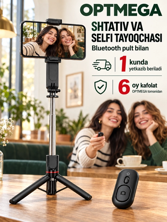 Штатив для телефона, селфи-палка 4 в 1, телескопический, Bluetooth-пульт