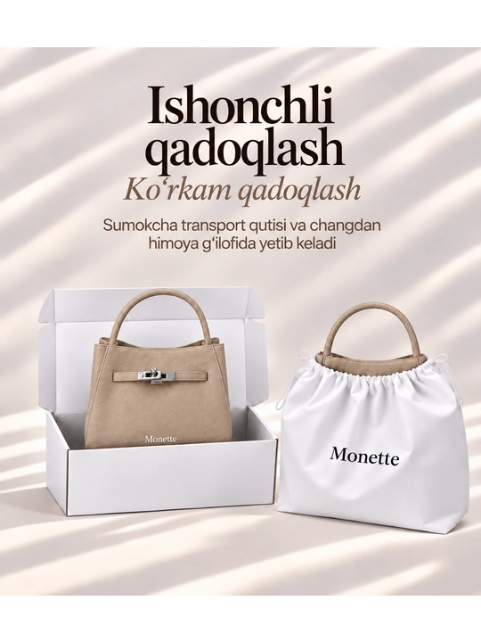 Koja sumka ayollar uchun tote Monette tabiiy charm yelkaga qulfli Italiya