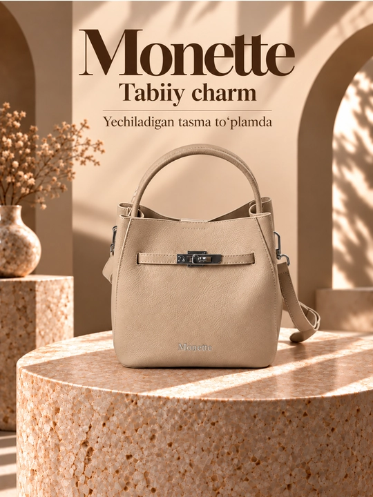 Koja sumka ayollar uchun tote Monette tabiiy charm yelkaga qulfli Italiya - 