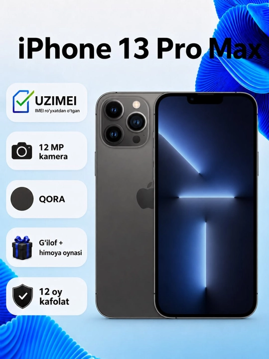 Смартфон, Apple iPhone 13 Pro Max, OLED, 120 Гц, A15 Bionic, зарегистрирована SIM + e-SIM - 