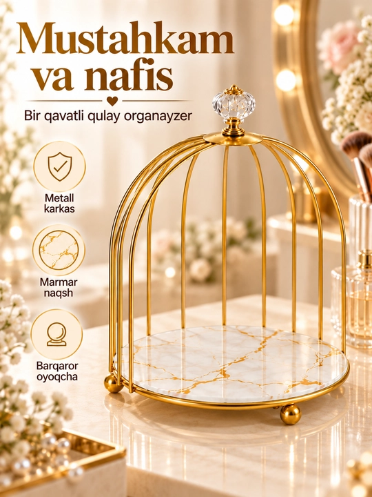 Ayollar atirlari va kosmetikasi uchun tortmali organayzer, 3 va 4 qavatli