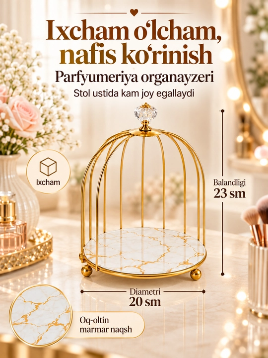 Ayollar atirlari va kosmetikasi uchun tortmali organayzer, 3 va 4 qavatli