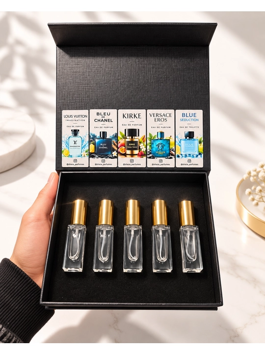 Premium Parfum Nabor 5×6 ml, 5 xil mashhur hid, sovg‘alik to‘plam