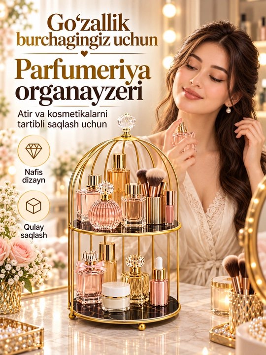 Органайзер с ящиками для женской парфюмерии и косметики, 3 и 4 яруса - 