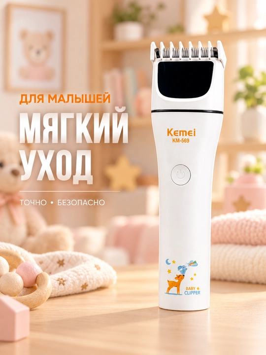 Детская машинка для стрижки волос Kemei KM-569 - 