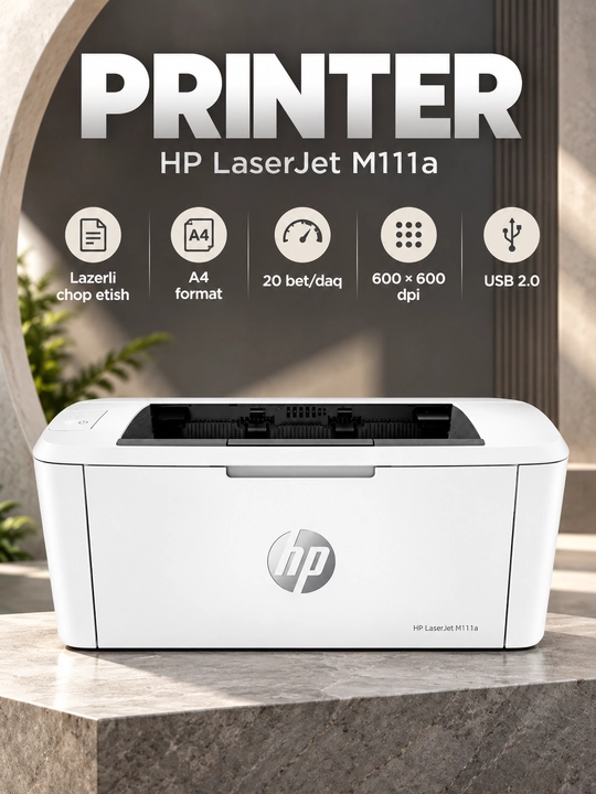 Принтер HP LaserJet M111a, лазерный, ч/б, A4, 20 стр/мин, 600×600 dpi, USB 2.0, 16 МБ - 