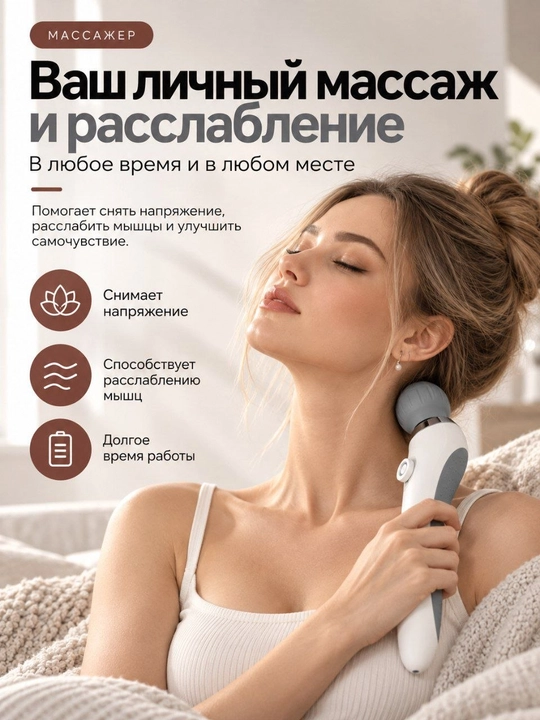Электрический вибромассажер, мини ручной массажер для тела - 