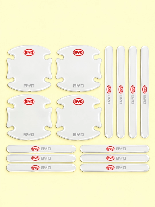 Avtomobil eshik tutqichlari uchun himoya nakladkalari, silikon, BYD,KIA,VW, logotipi bilan - 
