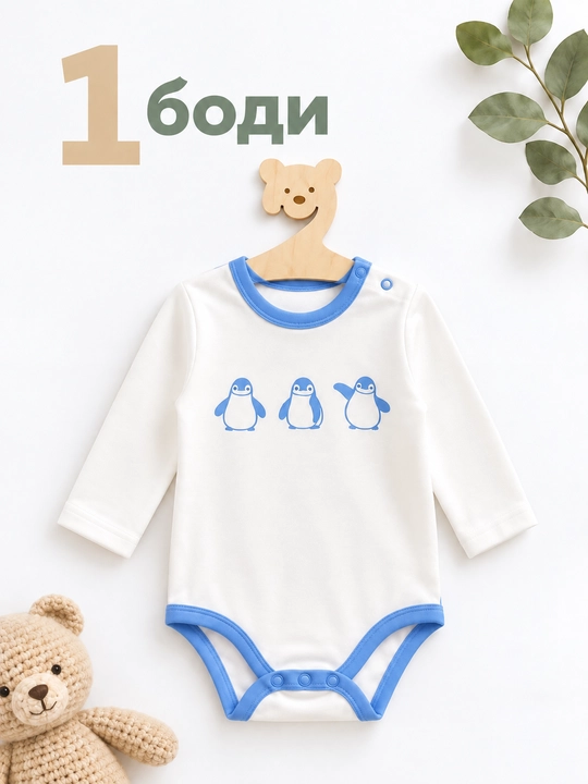 Боди комплект для новорожденных, боди и штаны, 100% хлопок - 
