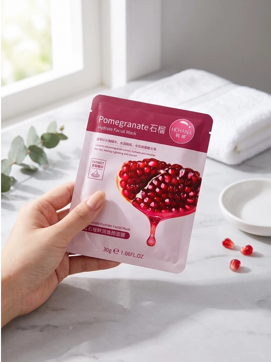 Тканевая маска для лица HCHANA с экстрактом граната, увлажняющая, 30 г
