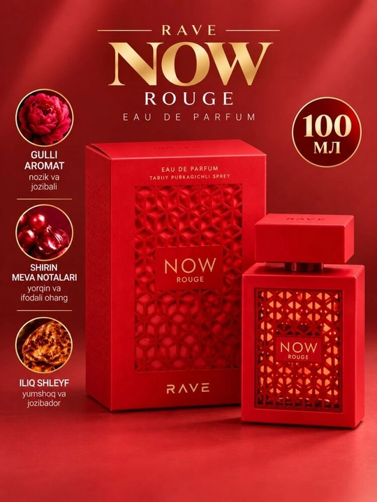 RAVE NOW — ayollar va erkaklar uchun 100 ml atir, xushbo‘y hidlar to‘plami