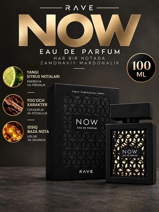 RAVE NOW — ayollar va erkaklar uchun 100 ml atir, xushbo‘y hidlar to‘plami