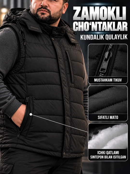 Erkaklar uchun NIKE kapyushonli issiq katta razmerli bezrukavka 6XL–10XL velikan nimcha