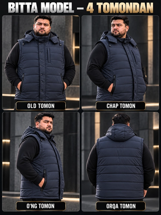 Erkaklar uchun NIKE kapyushonli issiq katta razmerli bezrukavka 6XL–10XL velikan nimcha