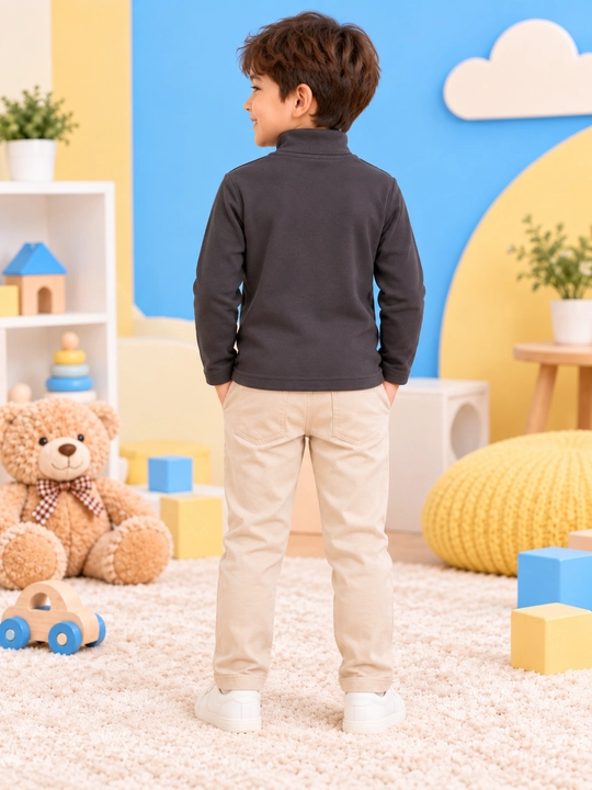 Детская водолазка, кофта для мальчика, длинный рукав, с мишкой, 5–6 лет, размер 130
