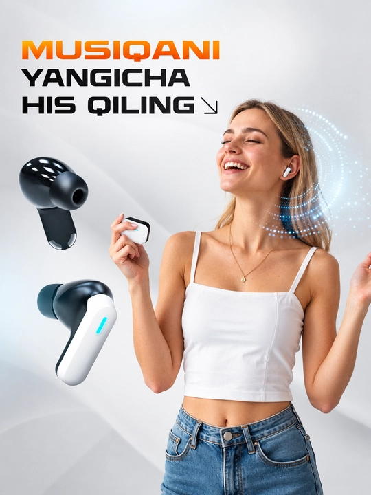 ShopLand Ultra simsiz premium quloqchinlar, ANC/ENC, o‘yin va musiqa uchun naushnik