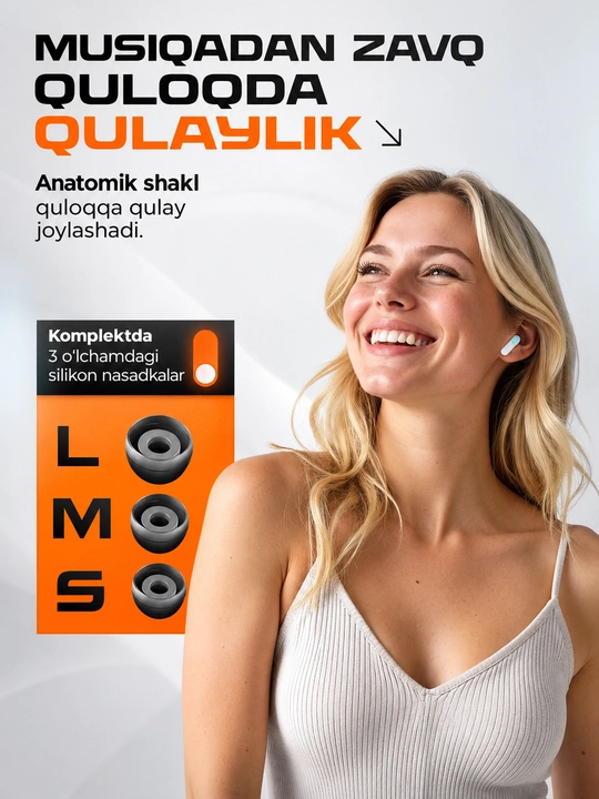ShopLand Ultra simsiz premium quloqchinlar, ANC/ENC, o‘yin va musiqa uchun naushnik