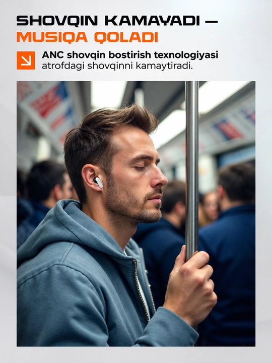 ShopLand Ultra simsiz premium quloqchinlar, ANC/ENC, o‘yin va musiqa uchun naushnik