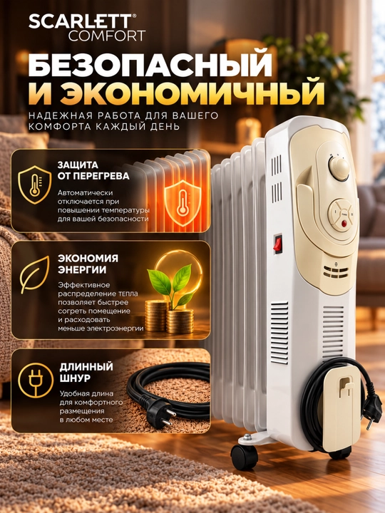 Обогреватель SCARLETT COMFORT 2500W. isitgich, isitgichlar