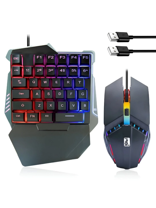 Игровая клавиатура и мышь G506, мини-клавиатура 35 клавиш с LED-подсветкой