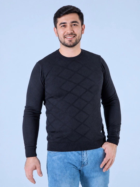 Erkaklar sviteri, trikotaj, yumaloq kesimli, kuz-qish-bahor, M-L