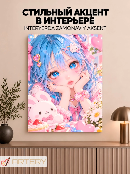 Devor uchun ARTERY rasmi, interyer uchun anime poster va panno
