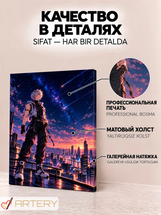 Картина на стену ARTERY, интерьерный аниме постер и панно