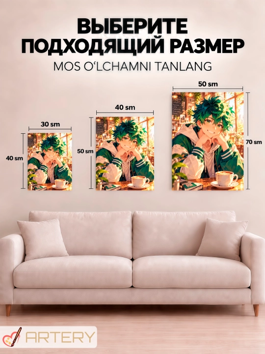 Devor uchun ARTERY rasmi, interyer uchun anime poster va panno