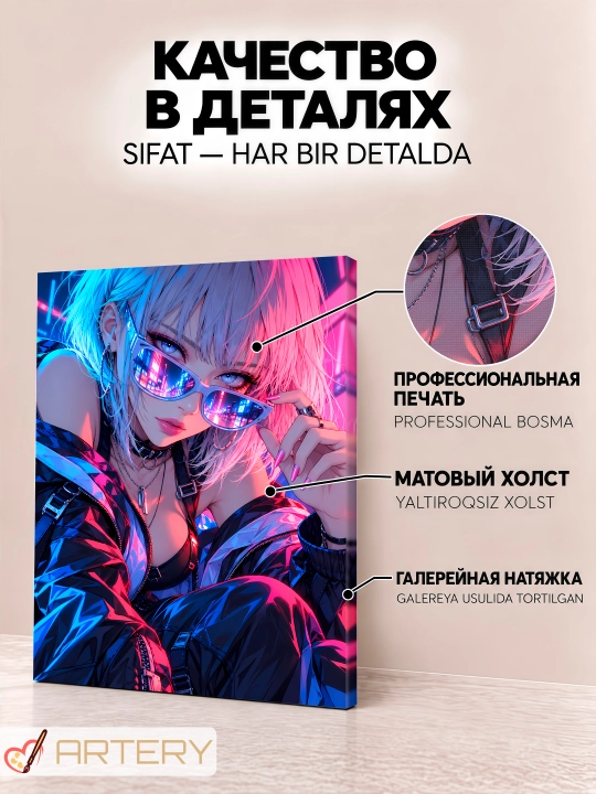 Devor uchun ARTERY rasmi, interyer uchun anime poster va panno