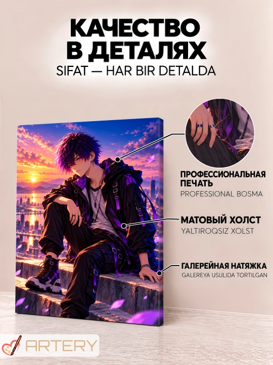 Devor uchun ARTERY rasmi, interyer uchun anime poster va panno