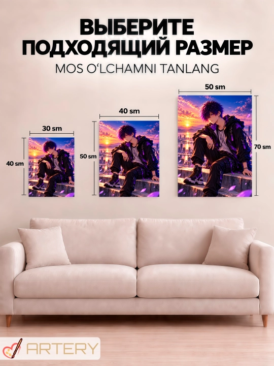 Devor uchun ARTERY rasmi, interyer uchun anime poster va panno