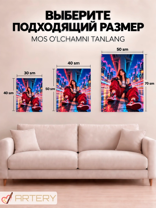 Devor uchun ARTERY rasmi, interyer uchun anime poster va panno
