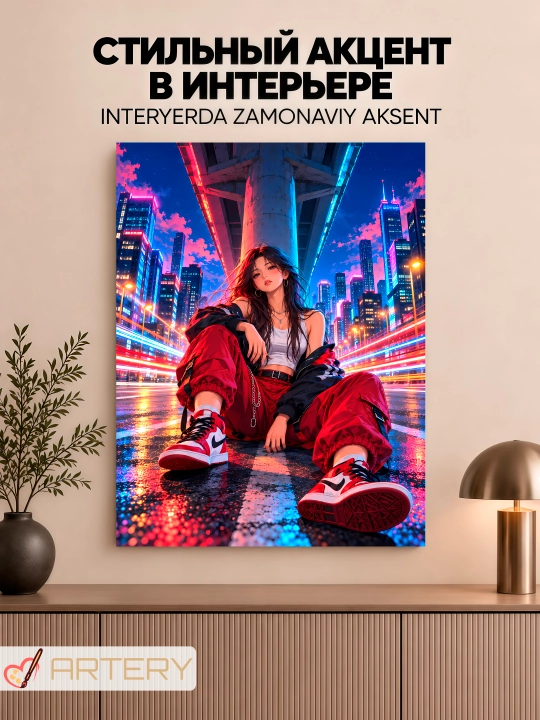 Devor uchun ARTERY rasmi, interyer uchun anime poster va panno